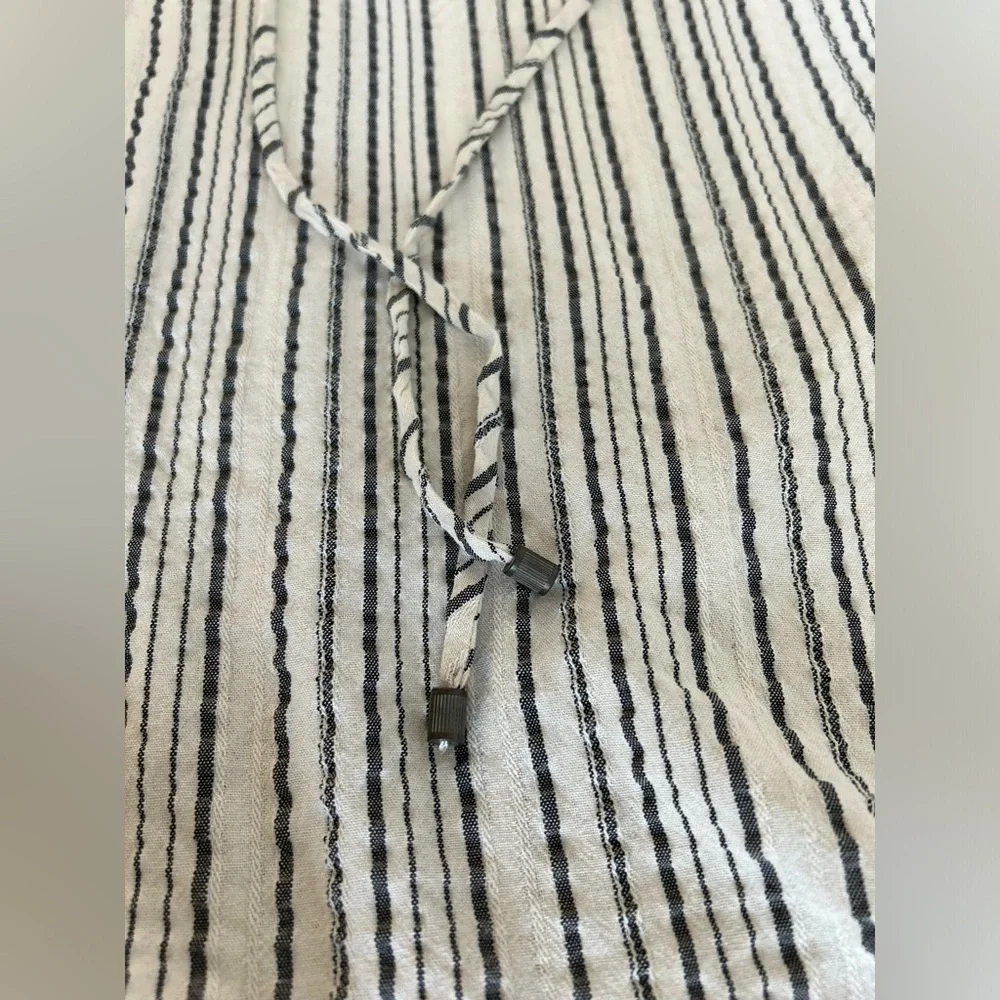 FREE PEOPLE Womens Bishop Sleeves Striped Tunic Blouse Pirate bohemian - Picture 9 of 13